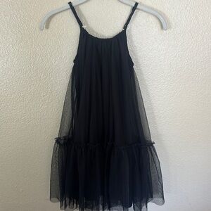 Cotton On Kids Girls Black Tulle Spaghetti Strap Twirl Dress Size 5/6